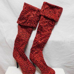 AJE Red Leopard Print Boot